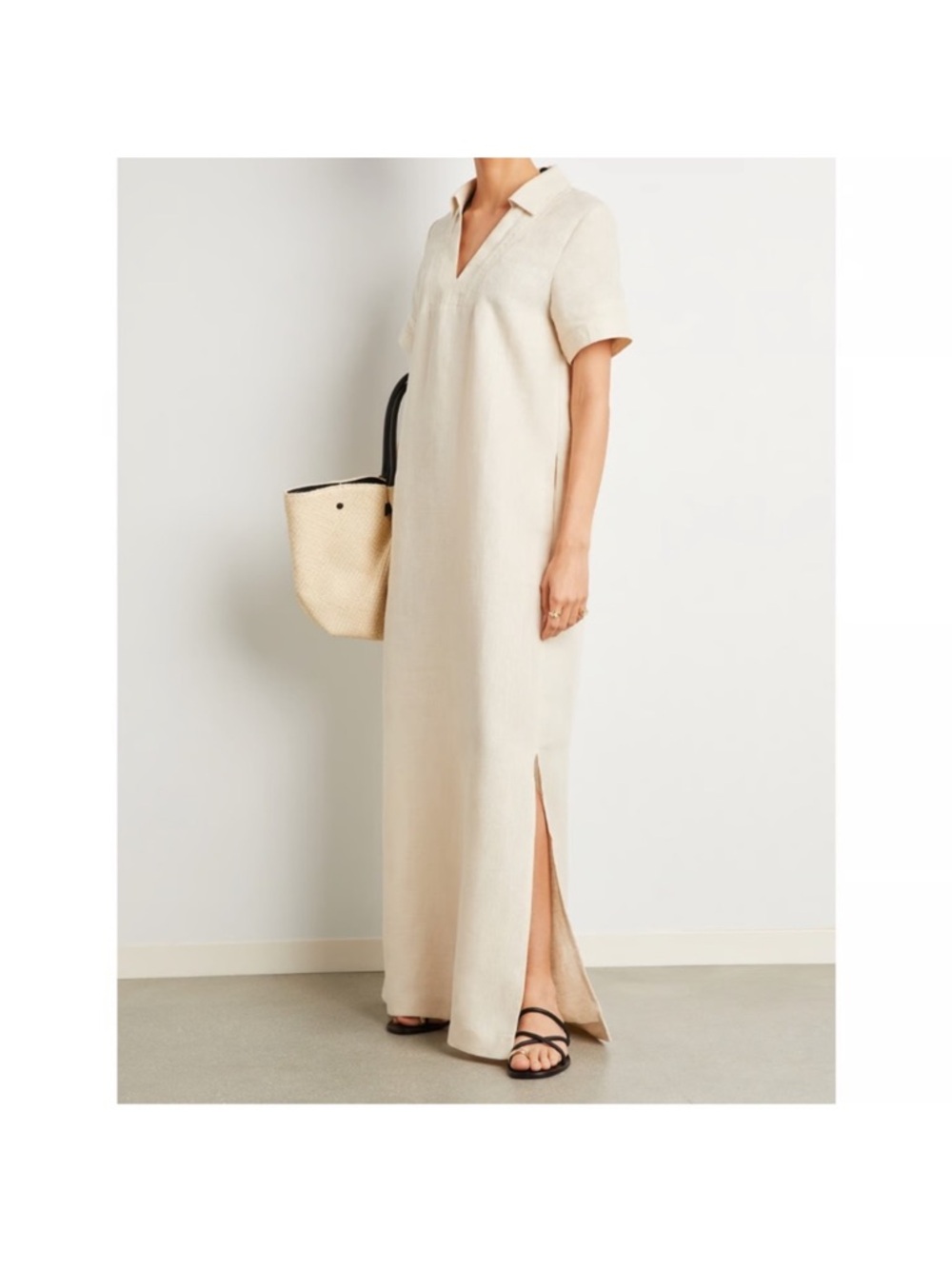 Banana Republic Cream Collared Maxi Dress